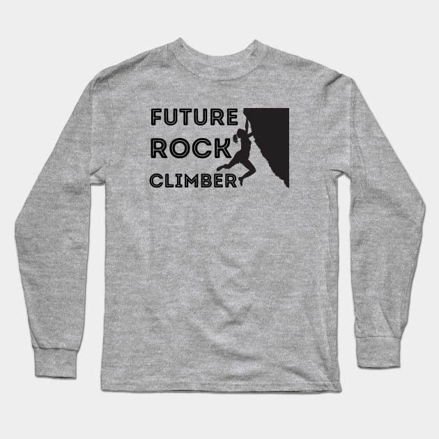 Future Rock Climber Girl Black Long Sleeve T-Shirt by High Altitude